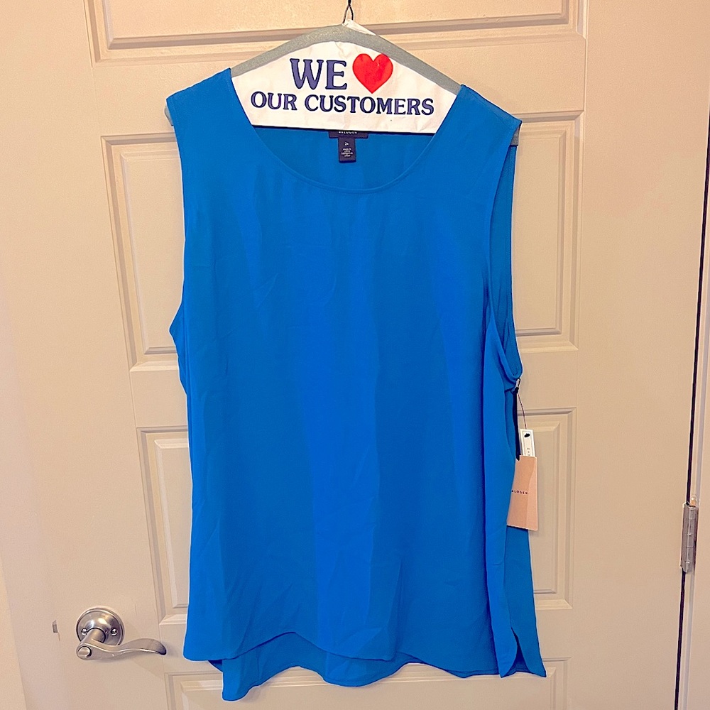 NWT Halogen Sleeveless Blouse - Electric Blue - 2X